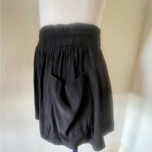 RAMY BROOK August Silk Boho Black Shorts Pockets Size Large Sexy Boho Tie Waist - Picture 5 of 10